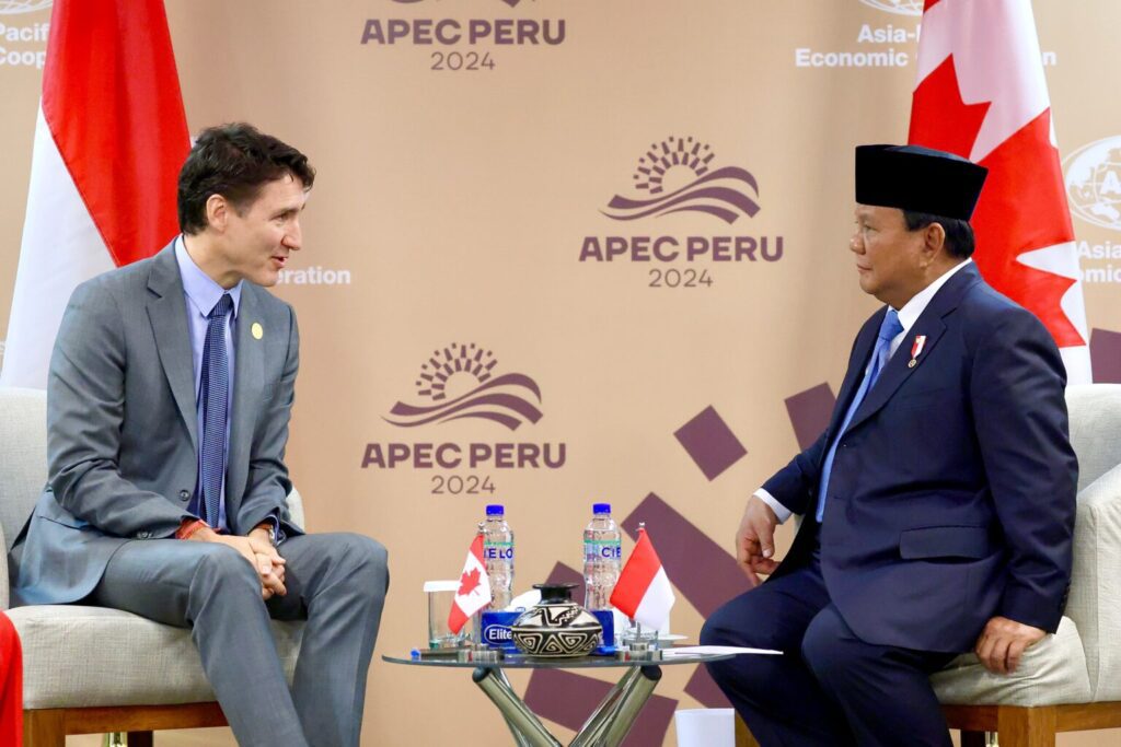 Presiden Prabowo Subianto, melakukan pertemuan bilateral dengan Perdana Menteri Kanada, Justin Trudeau / setpres