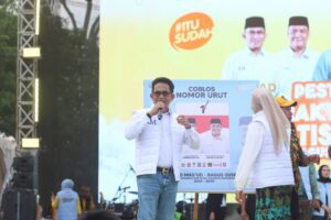 Pasangan nomor urut 1 Rahmad Mas’ud-Bagus Susetyo menggelar kampanye terakhir halaman BSCC Dome Balikpapan, Sabtu 23 November 2024