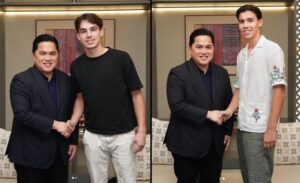 Ketua Umum PSSI Erick Thohir bersalaman dengan Tim Geypens dan Dion Markx / IG Erick Thohir