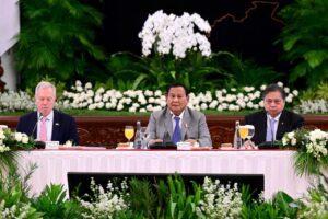 Presiden Prabowo Subianto menghadiri pertemuan US-ASEAN Business Council (US-ABC) yang berlangsung di Istana Negara, Jakarta, Selasa (03/12/2024). (Foto: BPMI Setpres/Muchlis Jr)