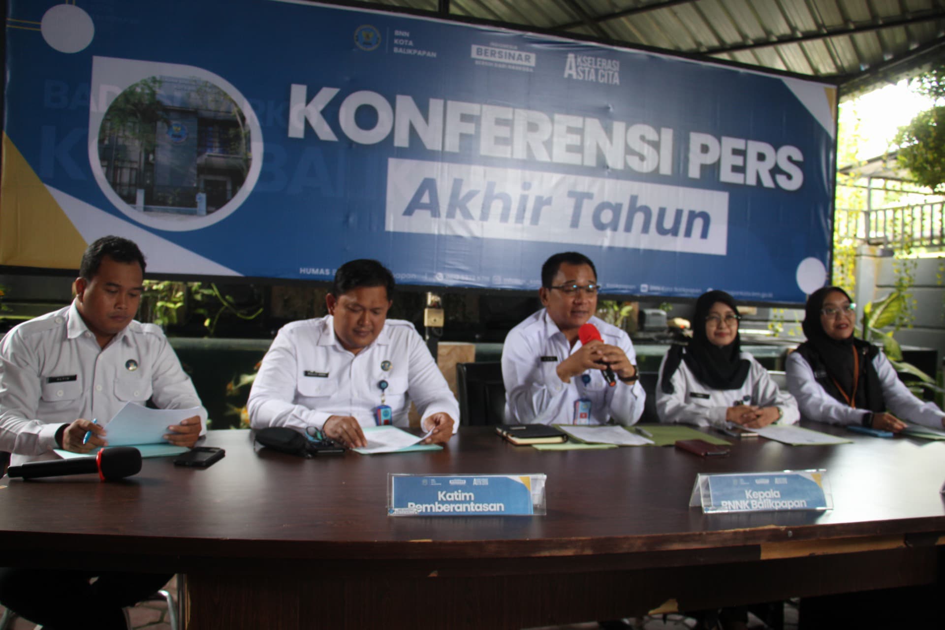 Konfrensi pers akhir tahun BNNK Balikpapan