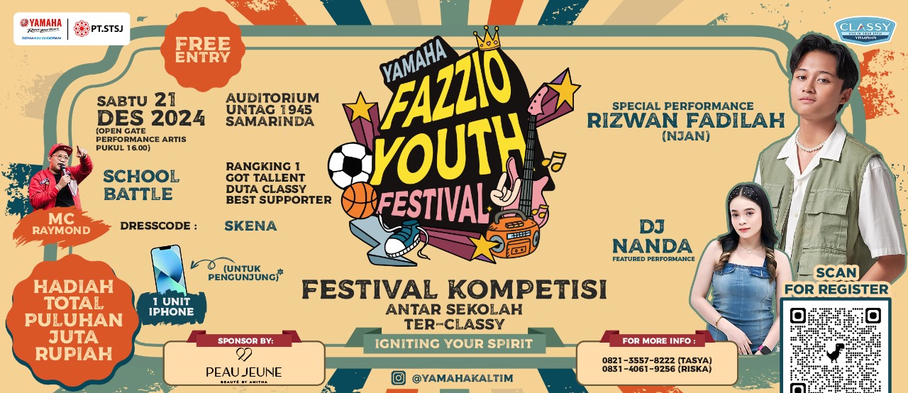 Festival Kompetisi antar Sekolah Ter-Classy bertajuk “Yamaha Fazzio Youth Festival 2024” memasuki puncaknya.